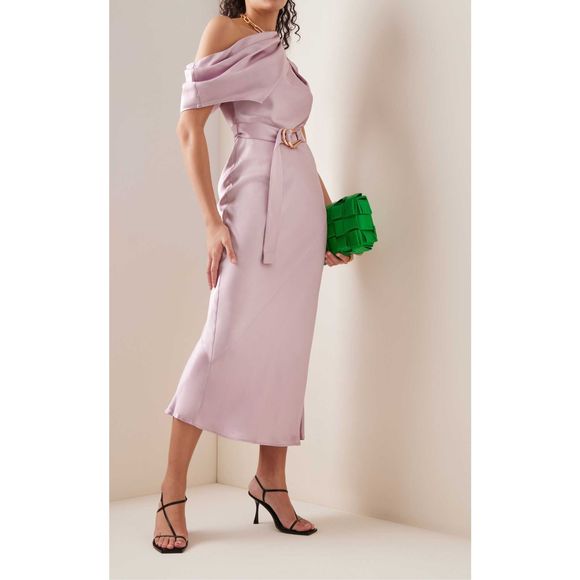 Acler Dresses & Skirts - Acler
Boise Belted Satin Off-The-Shoulder Midi Dress